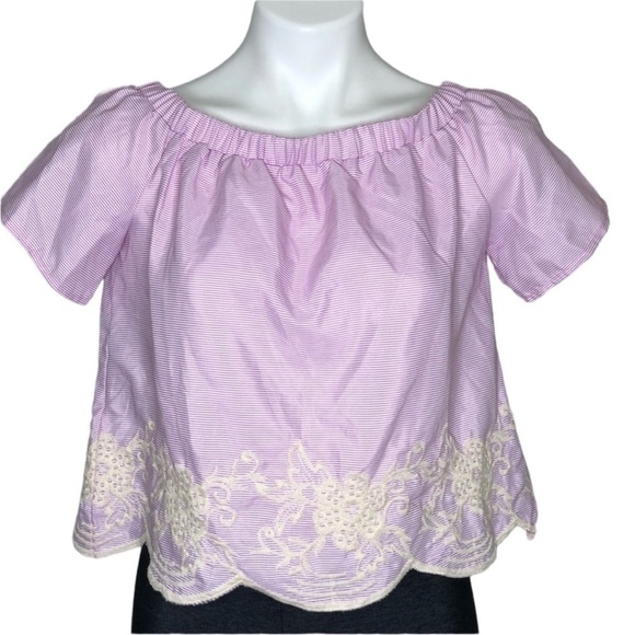 Daily Special striped off the shoulder top, large - Picture 1 of 6